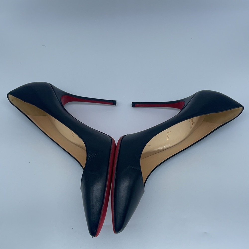 Christian Louboutin Black leather Pointed toe pumps 38 - Picture 5 of 8